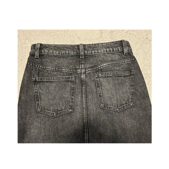 Stone Wash Black Denim Midi Skirt - Picture 8 of 9